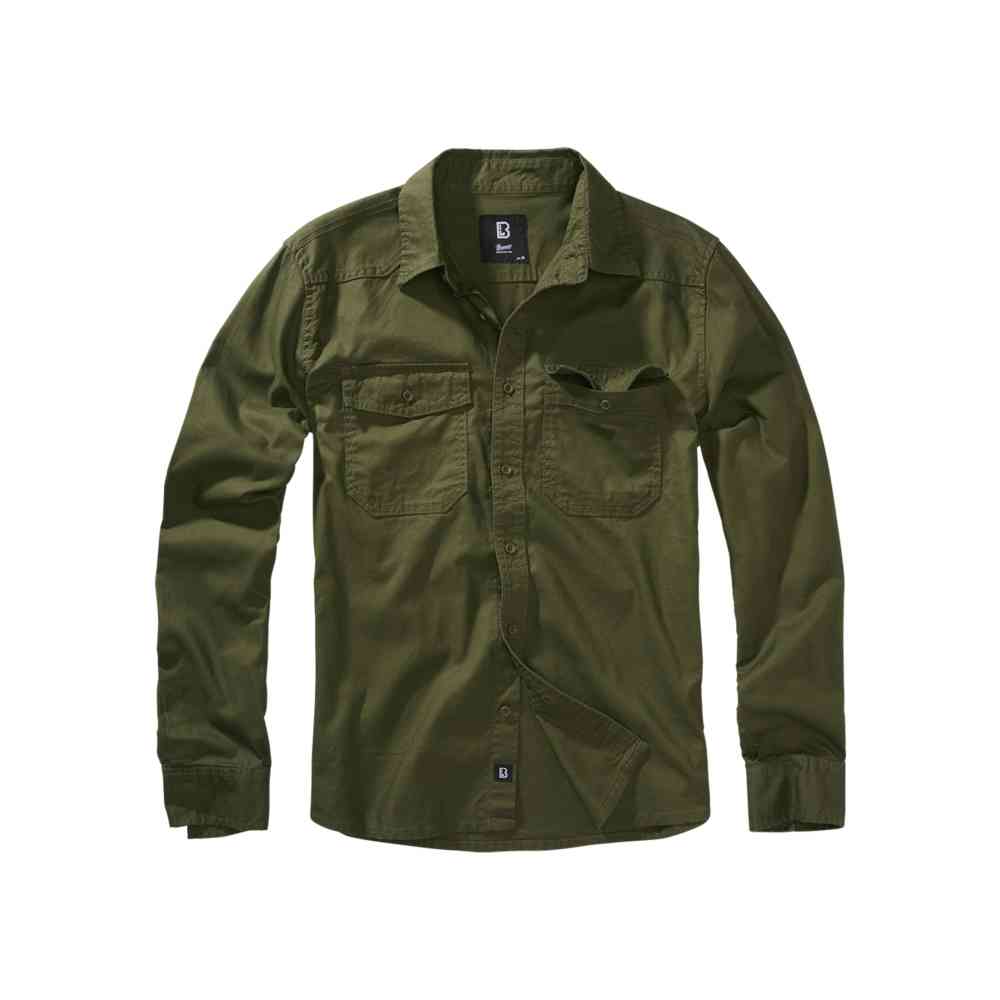 Brandit - Flanellshirt Shirt - Olive green